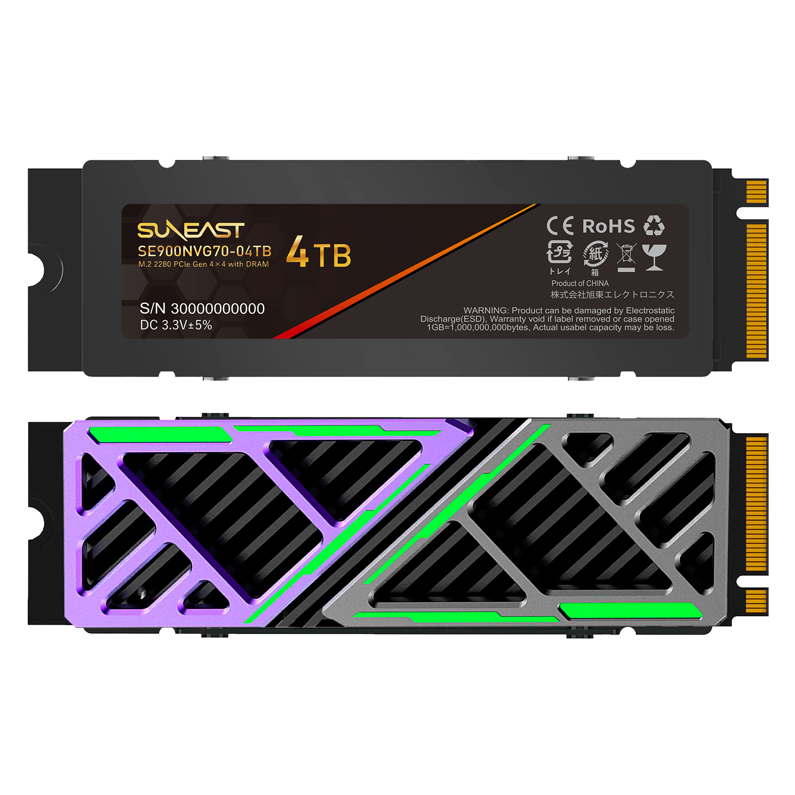 M.2 2280 NVMe SSD Gen 4×4 with DRAM【SE900/70シリーズ】4TB - SUNEAST online store
