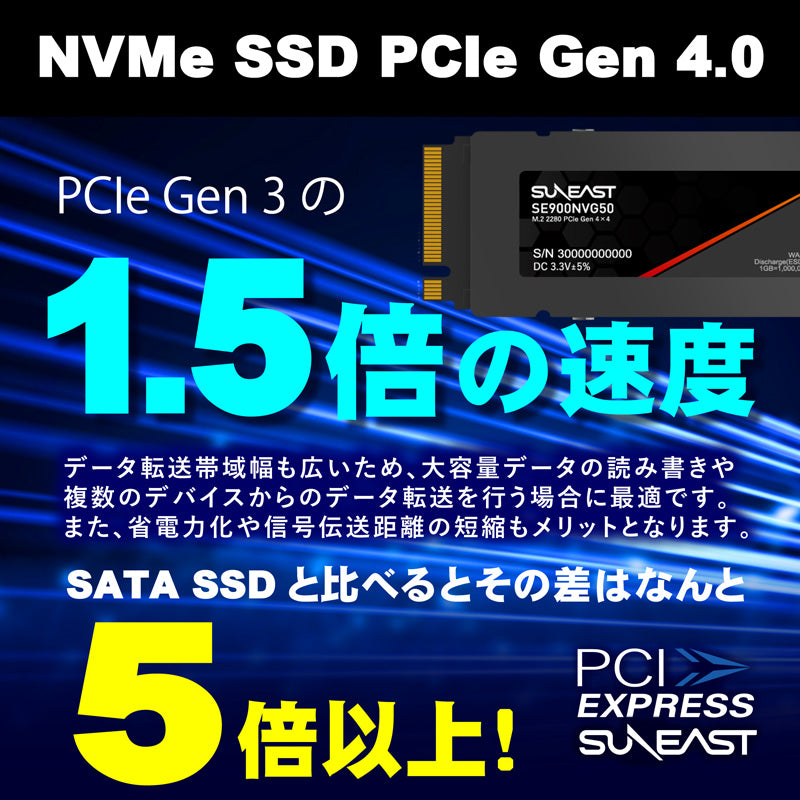M.2 2280 NVMe SSD Gen 4×4【SE900/50シリーズ】2TB - SUNEAST online ...