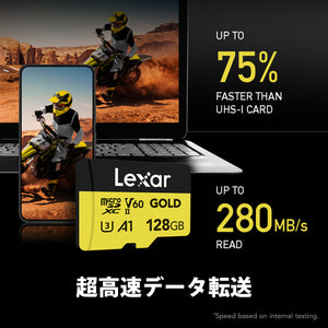 Lexar Professional Gold MicroSDXCカード 128GB LMSGOLD128G-BNNNG