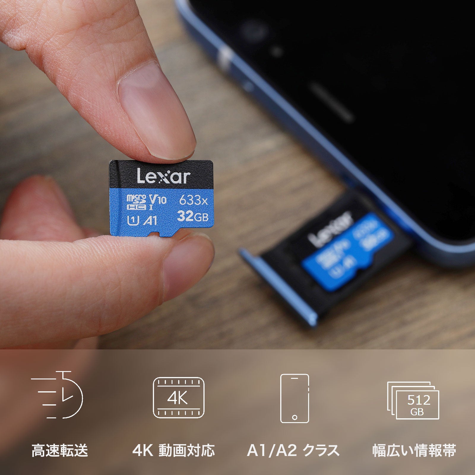 Lexar microSDカード High-Performance 633x 32GB LSDMI32GBB633A