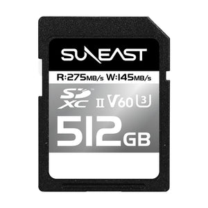【6月発送】SUNEAST SDXCカード 【V60】512GB  UHS-II 最大275MB/s U3 4K UHD ULTIMATE PRO