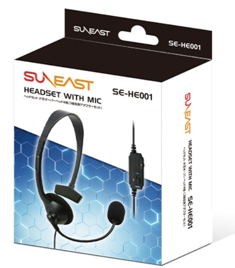 HEADSET WITH MIC 片耳オーバーヘッド 4極（3極変換アダプターセット） - SUNEAST online store
